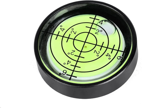 Compact Bulls Eye Bubble Level For RVs And Boats 1.3 Inch Circular Acrylic Level with black aluminum shell