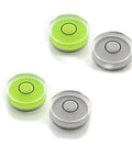 Compact plastic circular bubble level delivers quick, accurate leveling for RVs, tripods, cameras, 3D printers, and picture hanging projects; pocket sized, easy to mount, square on all sides for precise setup.