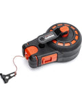 Compact 50 ft chalk reel with blue chalk delivers fast, precise straight line marks for construction, drywall, and carpentry