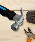 8oz Claw Hammer For Camping DIY Projects Ergonomic Anti Slip Grip Compact Nail Hammer With High Carbon Steel Head Close-up