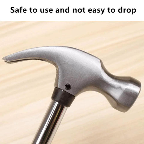 Close-up of a Compact Mini Claw Hammer with Rubber Handle Handy Lightweight Hand Tool for Home Repairs Carpet and Wall Nail Remover