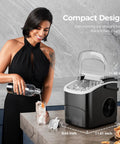 Effortlessly chill drinks with a compact countertop ice maker that delivers up to 26 lb of bullet ice daily, shown on kitchen counter