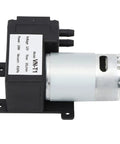 Vacuum pump VN-T1, DC 12V, 10 L/min, 81 kPa; black plastic housing with silver motor and dual ports.