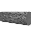 Compact Textured Foam Roller For Muscle Recovery And Massage, 12 Inch Length, 4 Inch Diameter, shown in a side view on white background.