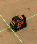 Compact self-leveling laser level with bright green cross lines and 360-degree planes delivers precise alignment for construction and carpentry, up to 100 ft range, magnetic mount, rechargeable, class 2 safety