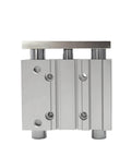 Front view of Compact Guide Cylinder With Slide Bearing MGP MGPM Series MGPM12 Stroke Options 125-300mm, aluminum body, MOICEYHF