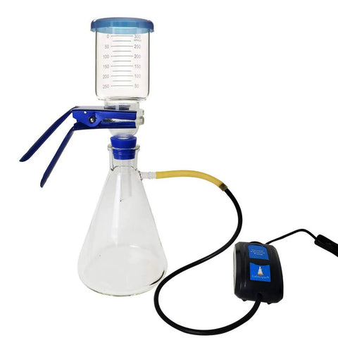 Compact Vacuum Pump For Laboratory Filtration And Distillation Apparatus With Included Tubing showcasing pro-grade lab gear setup