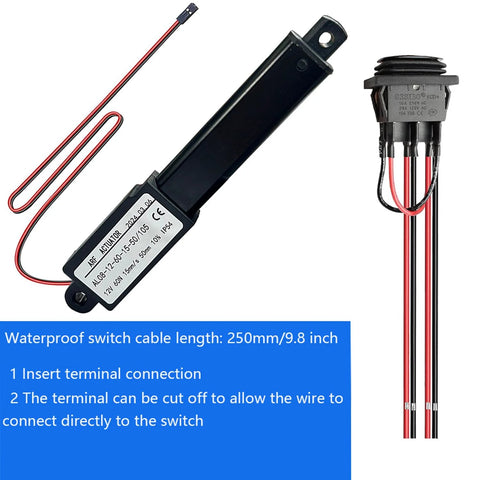 mini linear actuator 12v with waterproof switch and mounting bracket