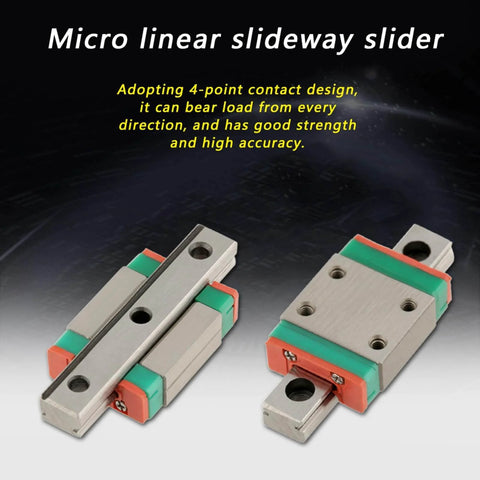 Micro linear slideway slider for Compact Linear Rail Guide With Oil Lubrication System For Precise Linear Movement In Small Automatic Equipment 4 Pack Lightweight Easy To Install Go To Choice For Versatile Industrial Use.