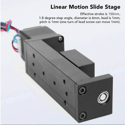 28 Stepper Motor Mini Linear Rail Slide Actuator, 50mm Stroke, X Y Z Stage with T Screw Rod, DIY CNC Router Parts, front view