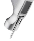 Compact 8oz magnetic claw nail hammer with an ergonomic non-slip handle holding a nail, high-density carbon steel, rust-resistant