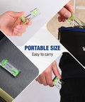 Compact magnetic 3 inch mini level with two bubbles provides hands free alignment on metal surfaces, pocket size, portable.