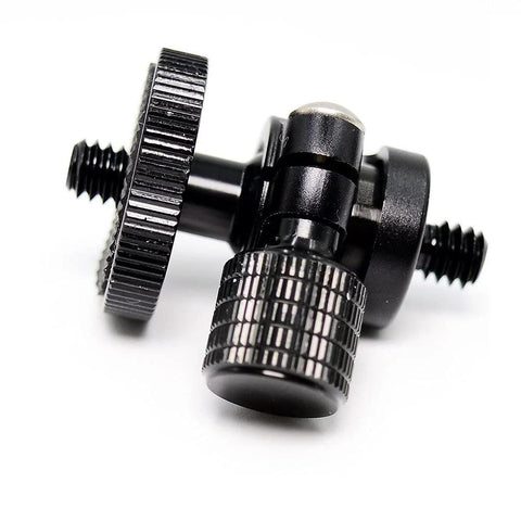 Compact Mini Ball Head Tripod Mount With One Quarter Inch Screw Connector for Cameras and DSLRs, black aluminum, close up view