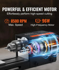 Close-up of Compact Mini Wood Lathe Machine With Seven Speeds 4220 5300 5650 6350 6660 7050 8450 RPM 24V DC 96W motor