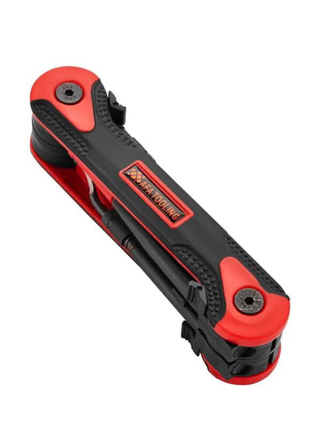 All In One Deburring Tool With Four Built In Blades Fine Tip Knife Narrow And Wide Curved Blades And Chamfer Reamer folded