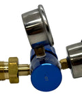 High Performance Compact Aluminum Nitrogen Regulator 0 To 400 PSI With One Quarter Inch FNPT Outlet, CGA580 brass connector, dual chrome gauges
