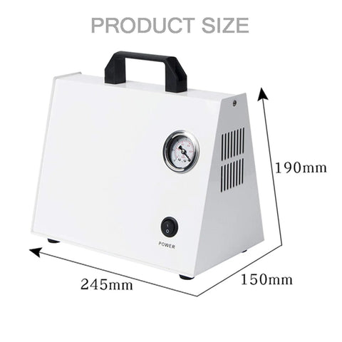 Oil Free Oilless Lab Vacuum Pump With 10 Liters Per Minute Flow Mini Portable Air Pump dimensions 245x150x190mm