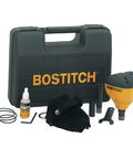 Compact palm nailer kit delivers one-handed control in tight spaces, driving nails up to 5 inches with a 2.9 lb body and three noses.