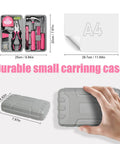 Image showing compact pink 25 Piece Pink Tool Set for Women Portable DIY Home Repair Kit with Beginner Friendly Tools in a carry case.