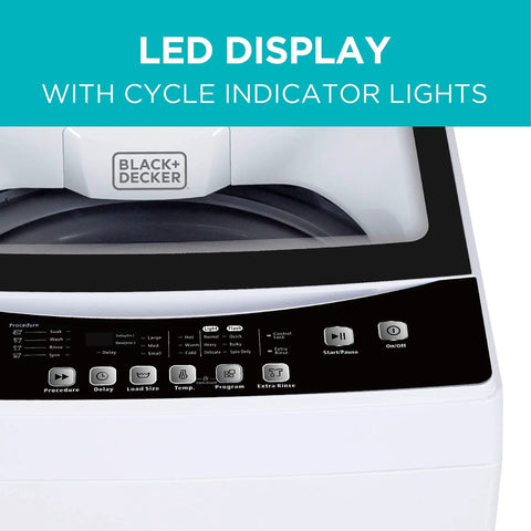 Compact Portable Washer For Home Use With 2.0 Cu Ft Capacity And 6 Wash Cycles Stainless Steel Tub LED Display Ideal For Apartments