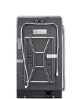 Rear view of Compact 1.6 Cu Ft Portable Washing Machine With Wheels 11 Lb Capacity Fully Automatic Top Load Washer in Magnetic Gray