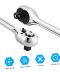 Compact Quick Release Ratchet Wrench With Portable Socket Spanner For Auto Repair And Home Use Heavy Duty Drive Slim And Handy And Versatile DIY Tool For Cars Emergencies And Everyday Maintenance, chrome finish