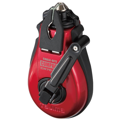 Compact Chalk Line Marker with Extra Bold 1.0mm Line, Durable Aluminum Case, Collapsible Handle, front view