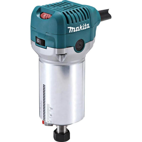 Compact Router With Variable Speed 10,000 To 30,000 RPM And Rack And Pinion Depth Adjustment for precise edges, front view