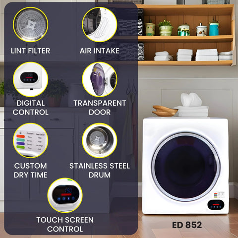 Compact, stackable washer and vented dryer set deliver reliable 15 lb washing and 3.5 cu ft drying with 110V power, ideal for apartments and laundry closets
