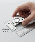 Sturdy 304 stainless steel latch set with a compact 2x1.5 inch footprint, four-pack being measured for secure lid closure.