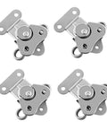 Sturdy 304 stainless steel latch set with a compact 2x1.5 inch footprint, four-pack for secure lid closure, shown in front view.