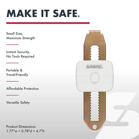 Compact Travel Door Lock Portable Security Lock for Hotels and Rentals, small, lightweight, with 650 lbs force resistance.