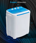 Compact Portable Twin Tub Washing Machine And Dryer 16.5 Lb Capacity Wash And Spin In One Go Space Saving Laundry Combo