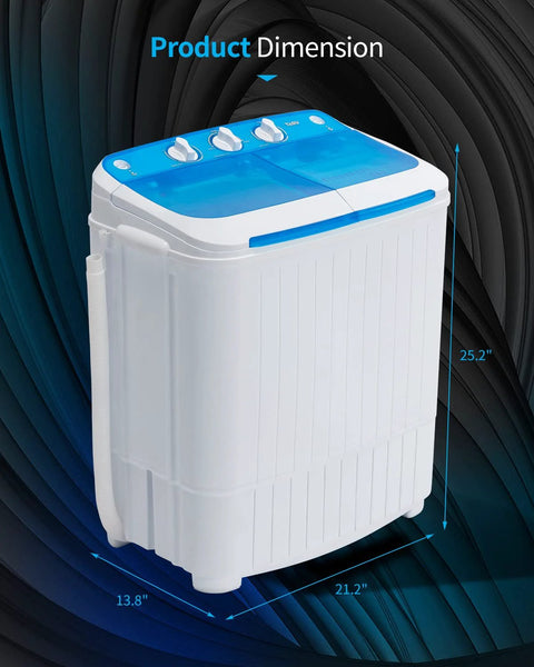 Compact Portable Twin Tub Washing Machine And Dryer 16.5 Lb Capacity Wash And Spin In One Go Space Saving Laundry Combo
