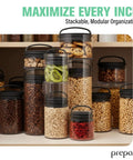 Compact Vacuum Seal Canisters With Twin Valve Airtight Lids, BPA Free, Short Set Of 3, assorted sizes filled with snacks and coffee