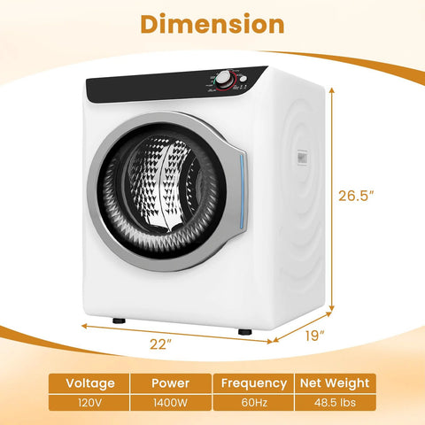Compact 28 lb washer and 2.6 cu ft dryer combo delivers space-saving laundry power for apartments, side view with dimensions