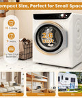 Compact 28 lb washer and 2.6 cu ft dryer combo delivers space-saving laundry power with 10 cycles for apartments, dorms, RVs.