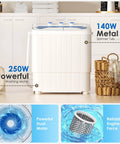 Compact 16 lb portable washer dryer combo perfect for apartments, dorms, RVs, and camping in a modern laundry room setting
