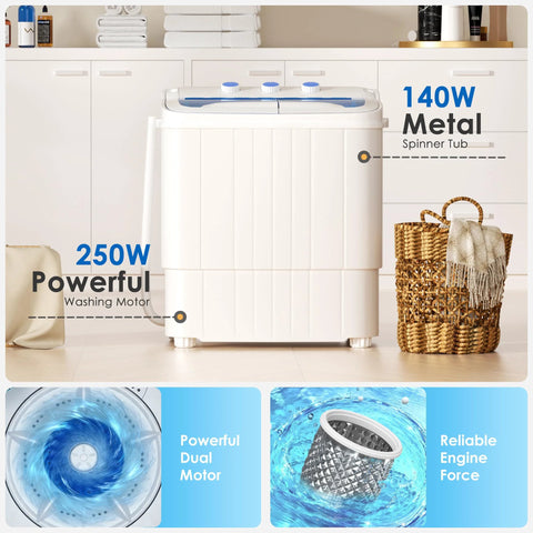 Compact 16 lb portable washer dryer combo perfect for apartments, dorms, RVs, and camping in a modern laundry room setting