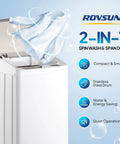 Two in one space saving washer and dryer combo that handles up to 17.8 lb wash and 10.6 lb dry, featuring a stainless steel inner tub