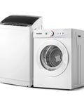 Two in one space saving washer and dryer combo that handles up to 17.8 lb wash and 10.6 lb dry, featuring a stainless steel inner tub.