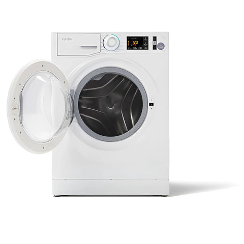Compact Stacked Washer And Dryer Bundle With Vent Kit And SK03 Stack Kit For RVs Apartments And Tiny Homes Includes Starter Laundry Powder And Freight Delivery For Quiet Reliable Laundry In Small Spaces, front view with open door