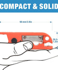 Cable Stripper for AWG 12 to 4/0 Round Cables With Radial Cutting Design held in hand showing compact size