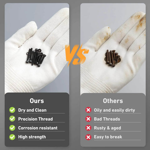 Comparison of 1001Pcs M2.5 Screws Kit With Hex Socket Head Cap Screws Nuts And Washers 4 To 20mm 12.9 Grade Black Oxide vs others