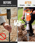 Comparison of manual sledgehammer versus Ground Rod Driver For Hex Shank Rotary Hammer Drill For Grounding Rods And Jack Hammer Bits Compatible With Hex Demolition Tools 1 3 16 Inch Hex Shank Made From 40 Chrome Steel Delivers Wear Resistant Toughness For Sledge Free In Ground Driving