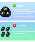 Comparison of self adhesive appliance casters for kitchen appliances showing integrated molding design versus split design.