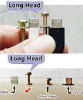 Drywall Anchors And Bear Claw Double-Headed Screws Kit For Hanging Pics, showing zinc anchors and screws with different cable head sizes.