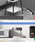 Grey Heavy Duty Power Strip Surge Protector 20 Amp With Eight Outlets in industrial kitchen setup beside appliances