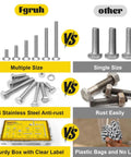 224 Piece 1/4-20 SAE Stainless Steel Bolts, Nuts, And Washers Assortment Kit with comparison of features and benefits