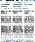 Compatibility list for Washing Machine Idler Pulley Kit With Lever And Belt Tensioner, includes Speed Queen and Alliance models.